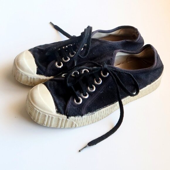 SPALWART Black & White Linen Lace-up Keds / Sneakers / Sports Shoes Size - Picture 11 of 15